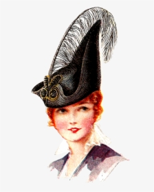 Vintage Womens Hats Drawing, HD Png Download, Free Download
