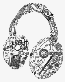 Cosco Musica Music Auriculares - Music Doodle Drawing, HD Png Download, Free Download