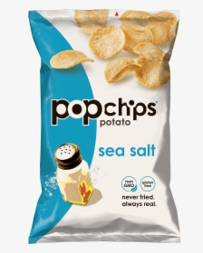 5oz Bag Of Sea Salt Popchips - Popchips Salt And Pepper, HD Png Download, Free Download