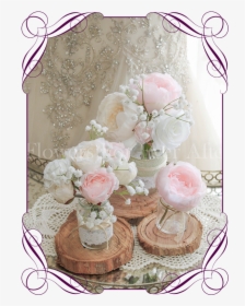 Blush Pink Peony Rustic Style Silk Artificial Table - Dusty Pink Bouquets Wedding, HD Png Download, Free Download