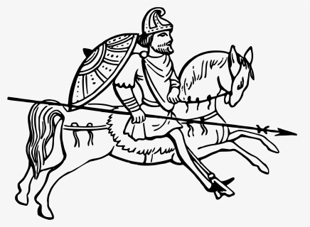 Anglo Saxon Horseman Medium - Anglo Saxons Black And White, HD Png Download, Free Download