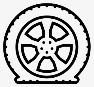 Wheel Clipart Burnout - Flat Tire Black And White Clip Art, HD Png Download, Free Download