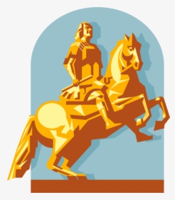 Vector Illustration Of Mounted Cavalry Statue Of August - Illustration, HD Png Download, Free Download