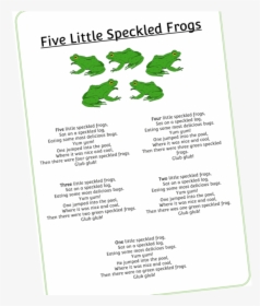 "five Little Speckled Frogs - Five Little Speckled Frogs Printable, HD Png Download, Free Download