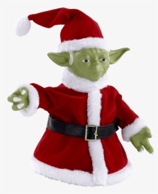 Star Wars Santa Yoda Tree Topper - Stuffed Toy, HD Png Download, Free Download