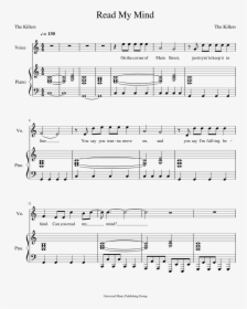 Read My Mind The Killers Piano Sheet Music, HD Png Download, Free Download