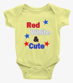 Red White And Cute Yellow Onesie, Fourth Of July, Independance - Active Shirt, HD Png Download, Free Download