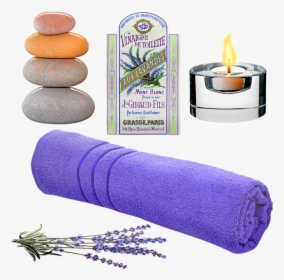 Spa, Stones, Lavender, Candle, Towel, Therapy, Zen, HD Png Download, Free Download