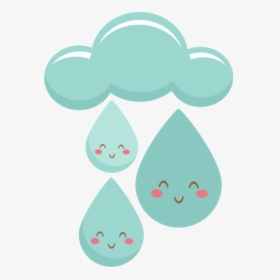 Cute Raindrops Png - Transparent Cute Rain Cloud, Png Download, Free Download