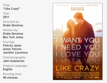Tech Specs - Like Crazy2 - Like Crazy, HD Png Download, Free Download