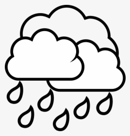 Cloud, Raindrops, Rain, Weather - Rain Cloud Clipart Black And White, HD Png Download, Free Download