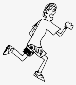Boys Running Clipart Black And White - Run Png Black And White, Transparent Png, Free Download