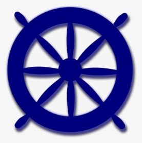 Ship Wheel Nautical Cliparts Blue Clip Art Transparent - Buddhist Symbol Wheel Black, HD Png Download, Free Download