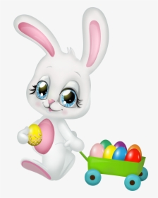 Cute Easter Bunny Transparent Clip Art Image - Cute Bunny Easter Clip Art, HD Png Download, Free Download