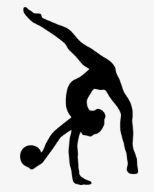 Rhythmic Gymnastics Ribbon Silhouette Clip Art - Gymnastics Transparent Background, HD Png Download, Free Download