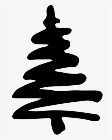 Abstract Christmas Tree Sticker - Silhouette Abstract Christmas Tree Clipart, HD Png Download, Free Download