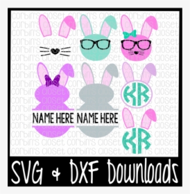 Free Easter Bunny Svg Bunny Monogram Cut File Crafter Little Miss Two Much Svg Hd Png Download Kindpng