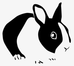 Rabbit Copy Png Postery - Black And White Rabbit Silhouette, Transparent Png, Free Download