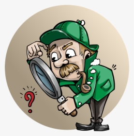 Detective Clipart Transparent - Detective With Magnifying Glass, HD Png Download, Free Download