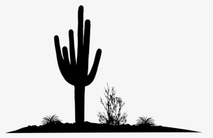 Desert Cactus Silhouette Clipart , Png Download - Silhouette Desert Cactus Clipart, Transparent Png, Free Download