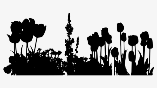 Flowers Landscape Silhouette Png, Transparent Png, Free Download