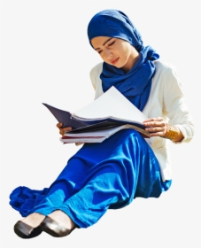 Woman Student Sitting Arab - People Sitting Studying Png, Transparent Png, Free Download