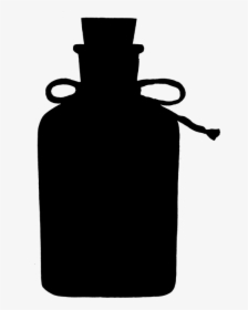 Bottle, Cord, Silhouette, Black - Potion Bottle Silhouette Free, HD Png Download, Free Download