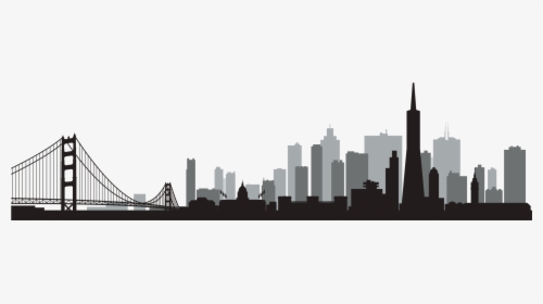 Clip Art Sf Skyline Silhouette - San Francisco Skyline Silhouette Png, Transparent Png, Free Download