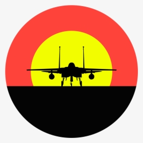 Fighter Jet Horizon Sunset Silhouette - Circle, HD Png Download, Free Download