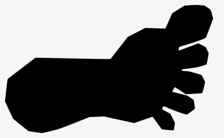 Silhouette,thumb,hand - Bigfoot Footprint Png, Transparent Png, Free Download