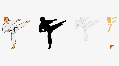 Karate Clipart Silhouette - Kung Fu, HD Png Download - kindpng