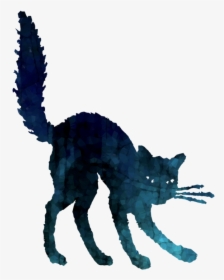 Temporary Cat Silhouette Halloween - Torta De Gato, HD Png Download, Free Download