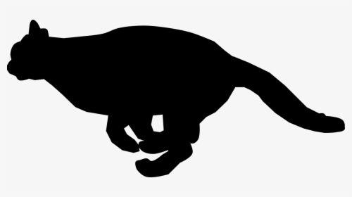 Monochrome Cat - Running Black Cat Clipart, HD Png Download, Free Download