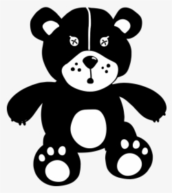 Teddy Bear, Bear, Teddy, Toy, Child, Vector - Teddy Bear Cartoon Black And White Transparent, HD Png Download, Free Download