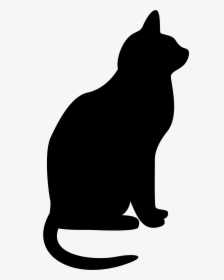 Silhouette, Cat, Purr, Black, Pet, Kitten, Black Cat - Silhouette Black Cat Clipart, HD Png Download, Free Download