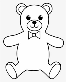 American Black Bear Giant Panda Polar Bear Clip Art - Outline Teddy Bear Clipart Black And White, HD Png Download, Free Download