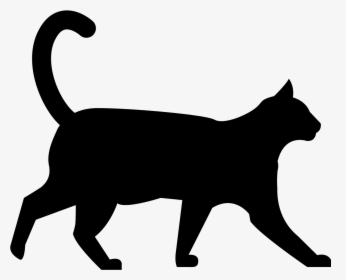 Clipart Walking Cat - Cat Walking Silhouette Transparent, HD Png Download, Free Download