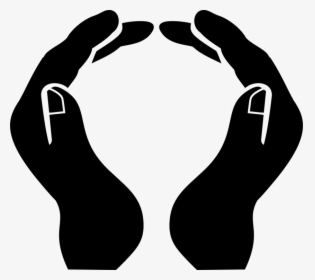 Silhouette,neck,hand - Open Hands Clip Art, HD Png Download, Free Download