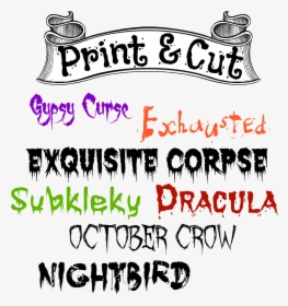Silhouette, Friendly, Free, Halloween Designs, Print - Dracula Font, HD Png Download, Free Download