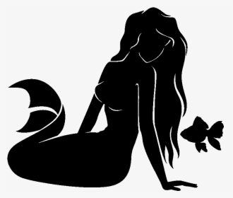 Mermaid Sitting Silhouette Png - Mermaid And Merman Silhouette Png, Transparent Png, Free Download