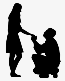 Human - Silhouette Of Marriage Proposal, HD Png Download, Free Download
