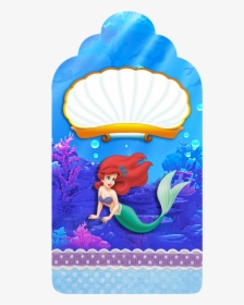 Little Mermaid Birthday Free Printable Tags , Transparent - Fundo Pequena Sereia Png, Png Download, Free Download