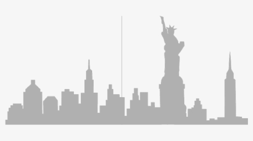 New York City Skyline Silhouette Wall Decal Clip Art - New York Skyline White Png, Transparent Png, Free Download