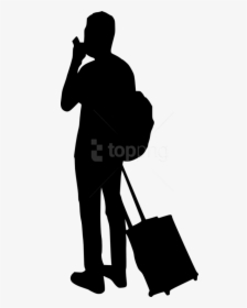 Free Png People With Luggage Silhouette Png - People Silhouette Luggage Png, Transparent Png, Free Download