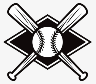 Baseball Bats Batting Clip - Black And White Baseball Logos, HD Png Download, Free Download