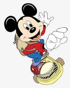 Mickey Mouse Skateboard Walt Disney Vector Graphic - Mickey Mouse Hold Png, Transparent Png, Free Download