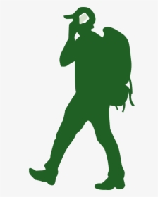 Backpacker On A Phone - Backpacker Silhouette, HD Png Download, Free Download