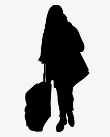 Transparent Abominable Snowman Png - Person With Suitcase Silhouette, Png Download, Free Download