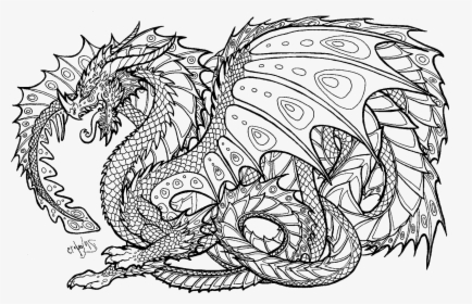 Transparent Pages Png - Hard Coloring Pages Of Dragons, Png Download, Free Download