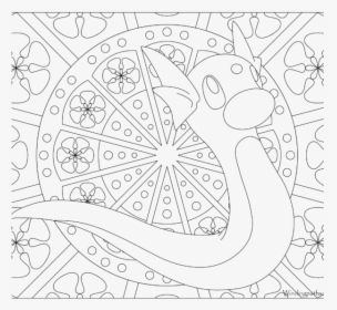 Adult Pokemon Coloring Page Dratini - Pokemon Mandala Coloring Pages, HD Png Download, Free Download